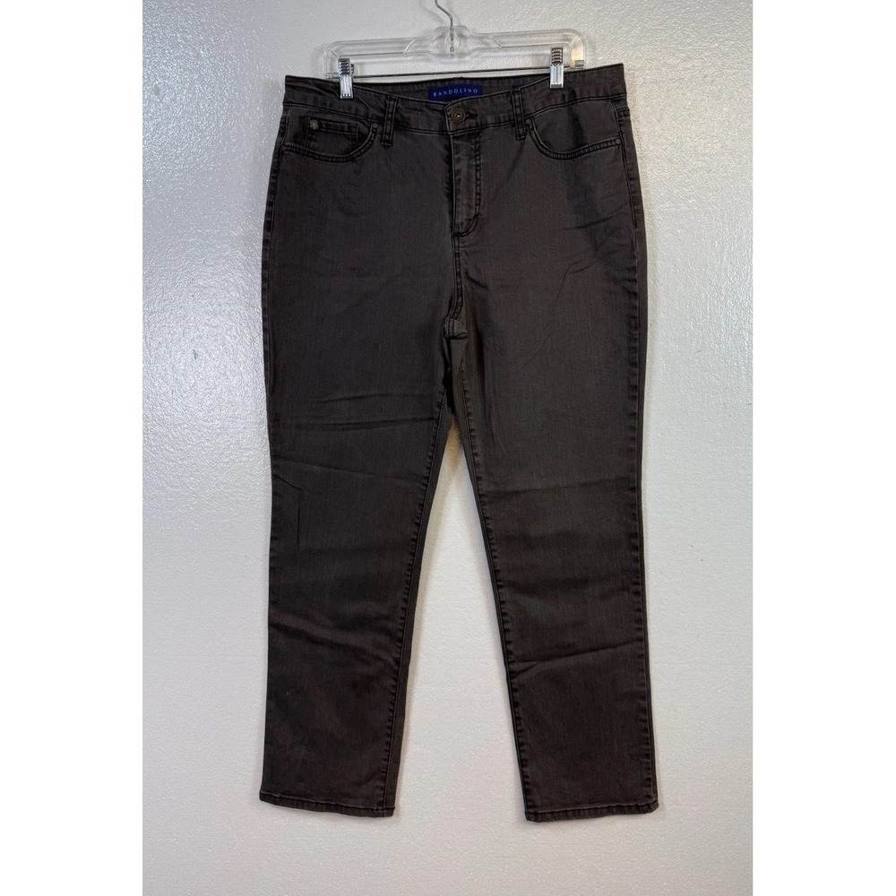 Bandolino Mandie Jeans Womens Size 16 Light Gray Denim Straight Stretch Hipster